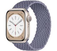 OMECKY Stretchy Braided Solo Loop Compatible With Apple Watch Band S9/8/7/6/5/4/3 42/44/45/49mm for Women Men, Cute Nylon Elastic Sport Strap for iWatch SE/Ultra 1/2, M Space Gray