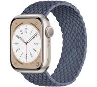 OMECKY Stretchy Braided Solo Loop Compatible With Apple Watch Band S9/8/7/6/5/4/3 42/44/45/49mm for Women Men, Cute Nylon Elastic Sport Strap for iWatch SE/Ultra 1/2, XXS Bluish Grey