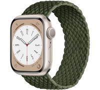 OMECKY Stretchy Braided Solo Loop Compatible With Apple Watch Band S9/8/7/6/5/4/3 42/44/45/49mm for Women Men, Cute Nylon Elastic Sport Strap for iWatch SE/Ultra 1/2, L Army Green