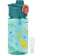 omedecal 380ml Kids Water Bottles with Bite-to-Sip Spout, Dinosaur | Boys Girls Leakproof Water Bottle with Straw, Secure Lock and Carry Handle · Bpa-Free for Kids Nursery Sports School