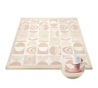 omedecal Baby Play Mat for Crawling and Play, 150 * 180cm 3cm thick Foam Soft Flannel Rug, Non-Slip Backing Tummy Time Carpet for Kids Toddler Children, Brown Geometric