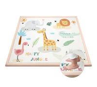 omedecal Baby Play Mat for Crawling and Play, 150 * 180cm 3cm thick Foam Soft Flannel Rug, Non-Slip Backing Tummy Time Carpet for Kids Toddler Children, Jungle Animals