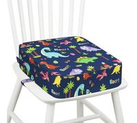 omedecal Toddler Booster Seat for Dining Table, Dinosaur | 10cm Thick Strong Support Kids Booster Cushion with Adjustable Straps · Portable Washable Seat Non-Slip for Home and Camping