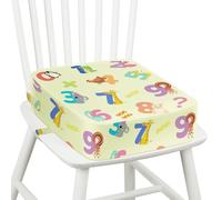 omedecal Toddler Booster Seat for Dining Table, Number | 10cm Thick Strong Support Kids Booster Cushion with Adjustable Straps · Portable Washable Seat Non-Slip for Home and Camping