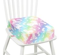 omedecal Toddler Booster Seat for Dining Table, Unicorn | 10cm Thick Strong Support Kids Booster Cushion with Adjustable Straps · Portable Washable Seat Non-Slip for Home and Camping