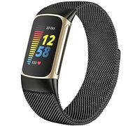 omee Compatible with Fitbit Charge 6/Charge 5 Strap for Women Men, Magnetic Clasp Stainless Steel mesh Loop Adjustable Metal Band Replacement for Charge 6/Charge 5 Advanced Fitness & Health Tracker