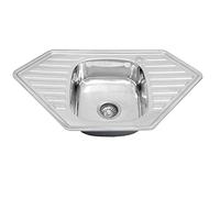 Omeere 88 x 50 cm Corner Sink, Built-in Sink, 304 Stainless Steel, Material Thickness, 0.8 mm, Kitchen Sink, Square Sink for Corner