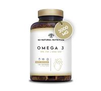 Omega 3 2000mg 700mg EPA + 500mg DHA with Vitamin E, Supports Normal Heart, Brain & Vision Function. Heavy Metal Free. 120 Softgel