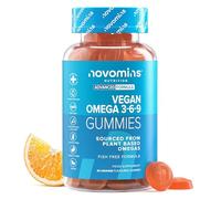 Omega 3 6 9 Gummies 200mg ALA - Plant Based Omega 3 Vegan - Alternative to Omega 3 Fish Oil & Omega 3 Capsules High Strength - 1 Month Supply - Supports Heart, Brain & Eye Health - 60 Count - Novomins