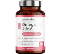 Omega 3, 6 and 9 High Strength Capsules, 3000mg - Fish and Flaxseed Oil Fatty Acid Nutritional Supplements for Women and Men - Natural Source of EPA and DHA - Easy Swallow Softgels
