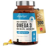 Omega 3 Capsules High Strength | 2000mg | 660 EPA + 440 DHA | 5 Months | Omega 3 Fish Oil Tablets | Triglycerides & Brain Supplement | Alternative to Cod Liver Oil Capsules High Strength | VitaBright
