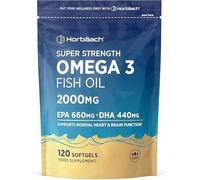 Omega 3 Capsules High Strength 2000mg with 660mg of EPA and 440mg of DHA | 120 Softgels | Natural Source of Omega 3 Fish Oil | by Horbaach
