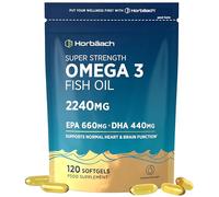 Omega 3 Capsules High Strength 2240mg | with 660mg of EPA and 440mg of DHA | Wild-Caught, Cold Water Fish | Natural Source of Omega 3 Fish Oil | 120 Softgels | By Horbaach