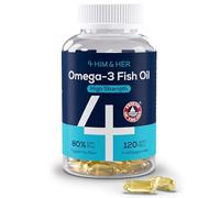 Omega 3 Capsules High Strength Fish Oil 1334mg - Easy to Swallow, No Fishy Taste - for Heart & Brain - 668mg EPA, 500mg DHA - 80% Concentrate Triglyceride Form - 120 Caps, 2 Month Supply - 4 HIM & HER