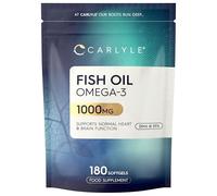 Omega 3 Capsules High Strength | Natural Source of Omega 3 Fish Oil | Fatty Acids Supplement | 1000mg with 180mg of EPA and 120mg of DHA | 180 Softgels | by Carlyle