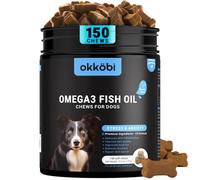 Omega 3 Chews for Dogs - 150Pcs - Dog Skin and Coat Supplement - Rich in EPA & DHA Fatty Acids - Itching Skin Relief Chews - Reduce Hair Shedding - Made with Fish Oil - Chicken