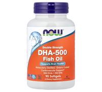 Now Foods DHA-500 EPA-250 Double Strength Fish Oil 90 Softgels Brain Health