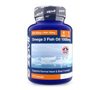 Omega 3 Fish Oil 1000mg, 120 Softgel Capsules. 4 Months Supply. EPA 180mg DHA 120mg. Supports Heart, Brain Function and Eye Health
