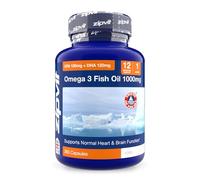 Omega 3 Fish Oil 1000mg, 360 Softgel Capsules. 12 Months Supply. EPA 180mg DHA 120mg. Supports Heart, Brain Function and Eye Health.