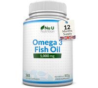 Omega 3 Fish Oil 1000mg - 365 Softgels - High Strength Triglyceride Form Omega3 with 540mg EPA & 360mg DHA per Serving - Wild Caug