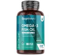 WeightWorld Omega 3 Fish Oil 2000mg - 240 Capsules (4 Months Supply) - 660mg EPA & 440mg DHA - Cod Liver Oil Capsules Alternative - High Strength