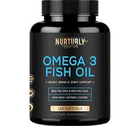 Omega 3 Fish Oil 2000mg, 800mg EPA and 600mg DHA - Enteric Coated and Burpless - Supports Brain, and Heart - Burpless, Non-GMO, 3rd Party Lab Tested and NSF Certified - 120 Softgels