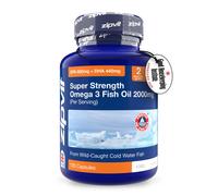 Omega 3 Fish Oil 2000mg, EPA 660mg DHA 440mg per Daily Serving. 120 Capsules (2 Months Supply). Supports Heart, Brain Function and Eye