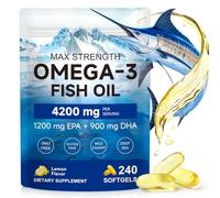 Omega-3 Fish Oil 4200mg - 240 Softgels | 1200mg EPA & 900mg DHA, Non-GMO