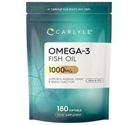 Omega 3 Fish Oil Capsules High Strength | Fatty Acids Supplement | 1000mg with 180mg of EPA and 120mg of DHA | 180 Softgels | by Carlyle