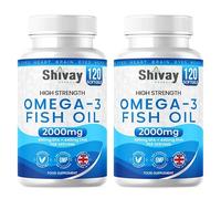 Omega 3 Fish Oil - High Strength 2000mg - 660mg EPA 440mg DHA per Serving | 240 Softgels - 4 Month Supply | Omega-3 Fatty Acid Softgel Capsules - Supports Heart Health, Brain, Vision - Shivay Herbals