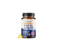 Omega-3 Fish Oil Supplement 3600 mg | EPA & DHA | Best Source of Omega 3 | Ultimate Brain, Joint, & Eye Health Support for Men & Women | Non GMO Burp