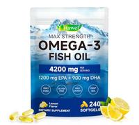 Omega 3 Fish Oil Supplements,4200mg Per Serving| EPA 1200mg + DHA 900mg | Lemon Flavored | 240 Softgels |Non-GMO, Gluten-Free, No Aftertaste