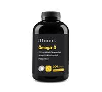 Omega 3 Fish Oil 2000mg, 700mg EPA, 500mg DHA per Daily Serving | 200 High Strength Capsules (3 Month Supply) | Supports Normal Heart Function, Brain and Eye Health | Contaminant Free | Zenement