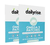Omega 3 Patches | 60 Transdermal Patches | with EPA, DHA, Krill Oil, Black Currant Seed Oil, CoQ10 & Astaxanthin | Daily Nutrition, Easy Absorption, Kind to Skin, Formula | by Dailyrise (2X Pack)