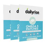 Omega 3 Patches | 60 Transdermal Patches | with EPA, DHA, Krill Oil, Black Currant Seed Oil, CoQ10 & Astaxanthin | Daily Nutrition, Easy Absorption, Kind to Skin, Formula | by Dailyrise (3X Pack)