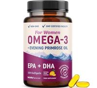 Omega 3 Supplement for Women | Fish Oil with Evening Primrose | Hormone Balance, Skin & Wellness Support | 600MG Omega3 + 800MG Evening Primrose | Fish Oil Omega 3 Supplements for Women | 120 Ct.