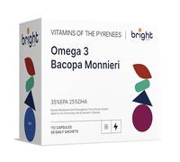 Omega 3 TG, Bacopa Monnieri, L-Tyrosine, Caffeine - SmartAbsorb™ | for Brain Function, Memory & Energy | 56 Daily sachets