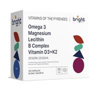 Omega 3 TG, Chelated Magnesium, Lecithin, Vitamin B Complex, Vitamin D3 and K2 4000 - SmartAbsorb™ | for Immunity, Energy & Brain Function | 28 Daily sachets