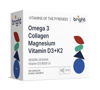 Omega 3 TG, Magnesium, Vitamin D3 and K2 8000, Marine Collagen with Hyaluronic Acid - SmartAbsorb™ | for Immunity, Bone Health & Nervous System | 28 Daily sachets