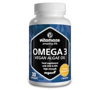 Omega 3 Vegan High-Dose, 1 Capsule per Day, 1080 mg of Algae Oil with 375 mg DHA & 125 mg EPA for 1 Month