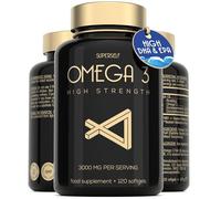 Omega 3 Wild Fish Oil - 3000mg Triple Concentration - EPA 990mg & DHA 660mg - 120 Omega3 Capsules - Cardiac, Vision, Cerebral Support