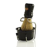 Omega 49.18 - 10049 Brush, Stand and Bowl Set: Black