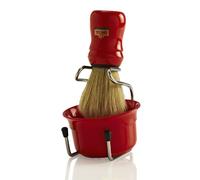Omega 49.18-10049 Brush, Stand and Bowl Set: Red