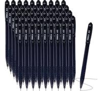 OMEGA Ace Retractable Ballpoint Pens, BLACK, Fine Point (0.7 mm), Pack of 50, Smooth Ball Pens, Click Mechanism, School Office Home Everyday Use