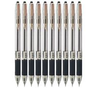 Omega Ballpoint Pens, BLACK Retractable Ball Pens, Pack of 10, Fine Point (0.7mm), Soft Rubber Grip, Ideal For Office Home Business Hospitals Nurses Everyday Use, iZOFAX Black Ball Pen