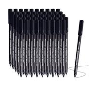 OMEGA BigStyle Ballpoint Pens, BLACK, Medium Point (1.0 mm), Pack of 20, Multipack, Smooth Ball Pens, Ideal for School Office Home Everyday Use