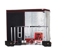 Omega Black 720W LED Grow Tent Kit - 1.2m x 2.4m Complete Indoor Grow Setup with 2x Full Spectrum LEDs, Mammoth Fan & Carbon Filter, Tent, Fabric Pots, Rope Ratchets & Timers