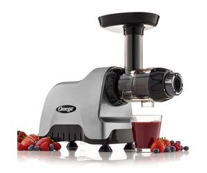 Omega CNC80S Cold Press Juicer Machine, Vegetable and Fruit Juice Extractor and Nutrition System, Triple-Stage Slow Masticating Juicer, 200 W, Silver