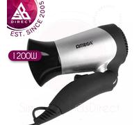 Omega Dual Voltage Operation Travel Hair Dryer│Folding Handle│1200w│20128│InUK