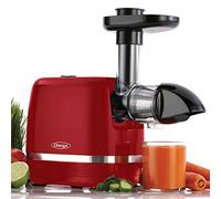 Omega H3000RED Cold Press 365 Juicer Slow Masticating Extractor Creates Delicious Fruit Vegetable and Leafy Green High Juice Yield and Preserves Nutritional Value, Plastic, Red